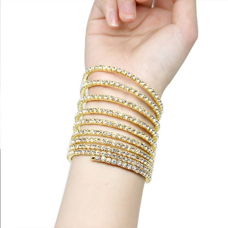 White drill -- 10 rows of gold